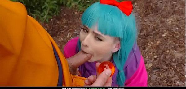  Jessie Saint Cosplay Dragon Ball Cock - Logan Pierce goes over 9000 and cums deep inside Jessie Saint giving her a messy creampie. Small tits teen with shaved pussy gets cream filled while dressed as anime character.